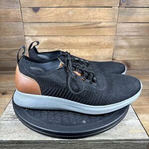 Johnston & Murphy Shoes Men's Size 8.5M Parsons Black Knit U Throat Sneakers